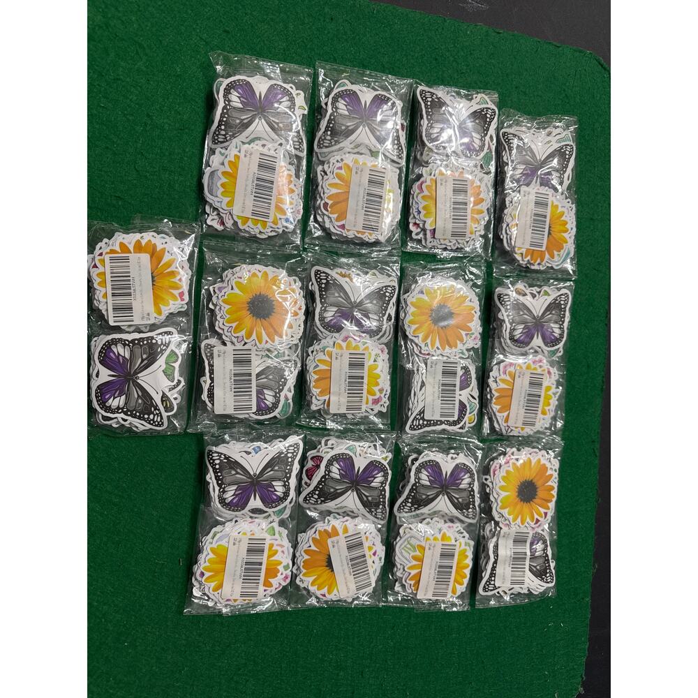 13 Packs 100Piece Assorted Stickers Butterflies, Flowers & Lovely Secret Designs